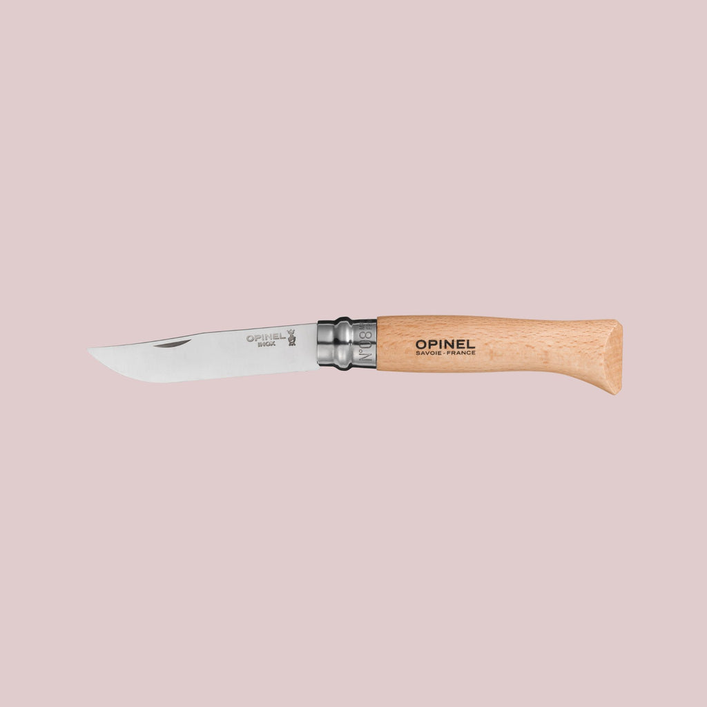 Opinel N°08 foldekniv i bøgetræ med etui