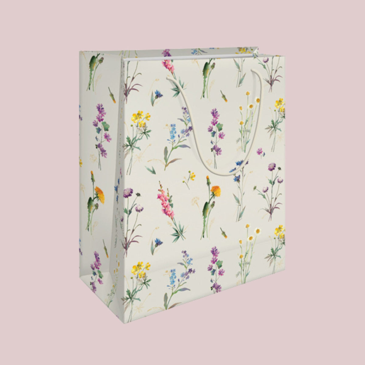 Italiensk luksusgavepose – vilde blomster 23×30×12 cm | Kartos