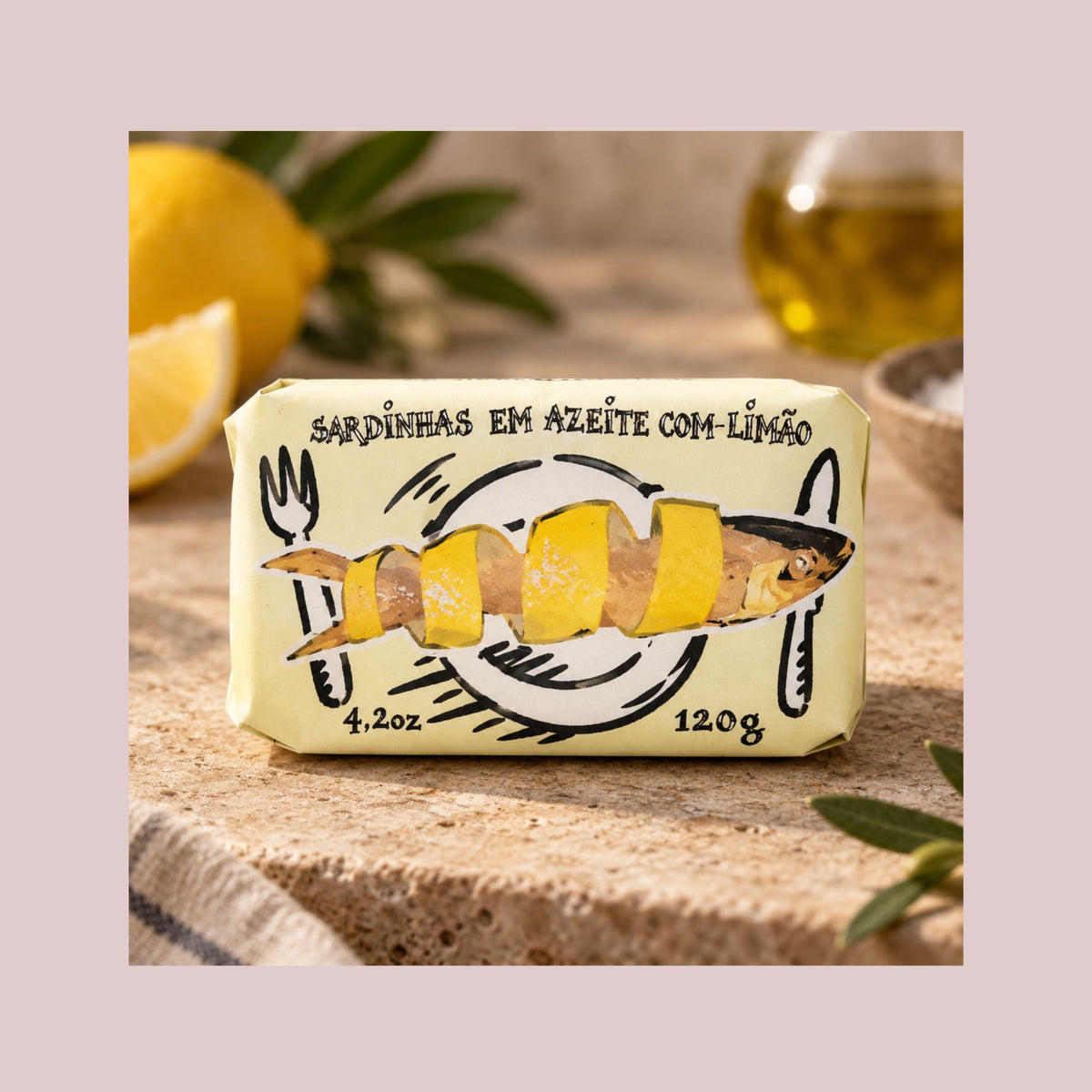 Cântara sardiner i olivenolie med citron, 120 g 