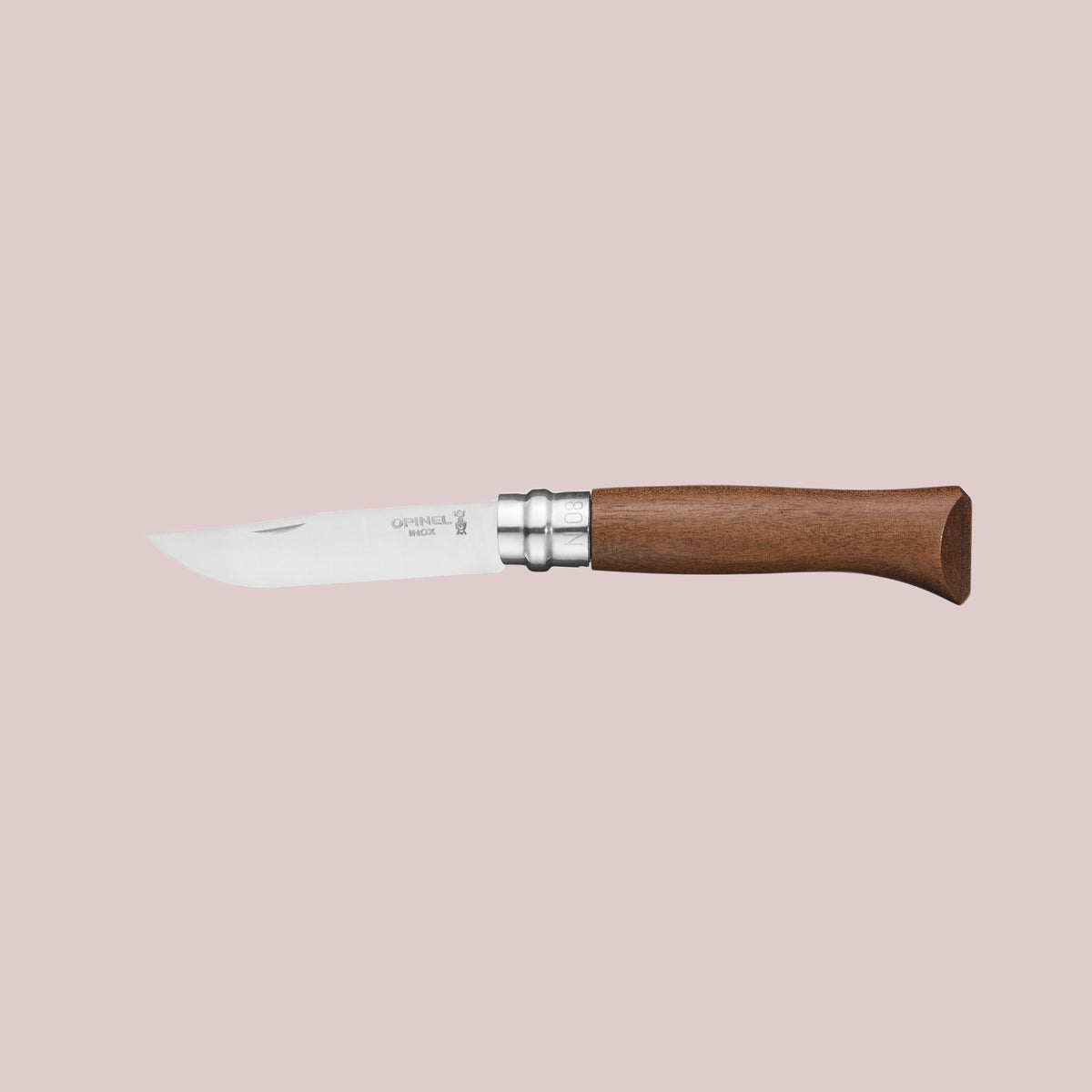 Opinel N°08 foldekniv i valnøddetræ med rustfri stålklinge