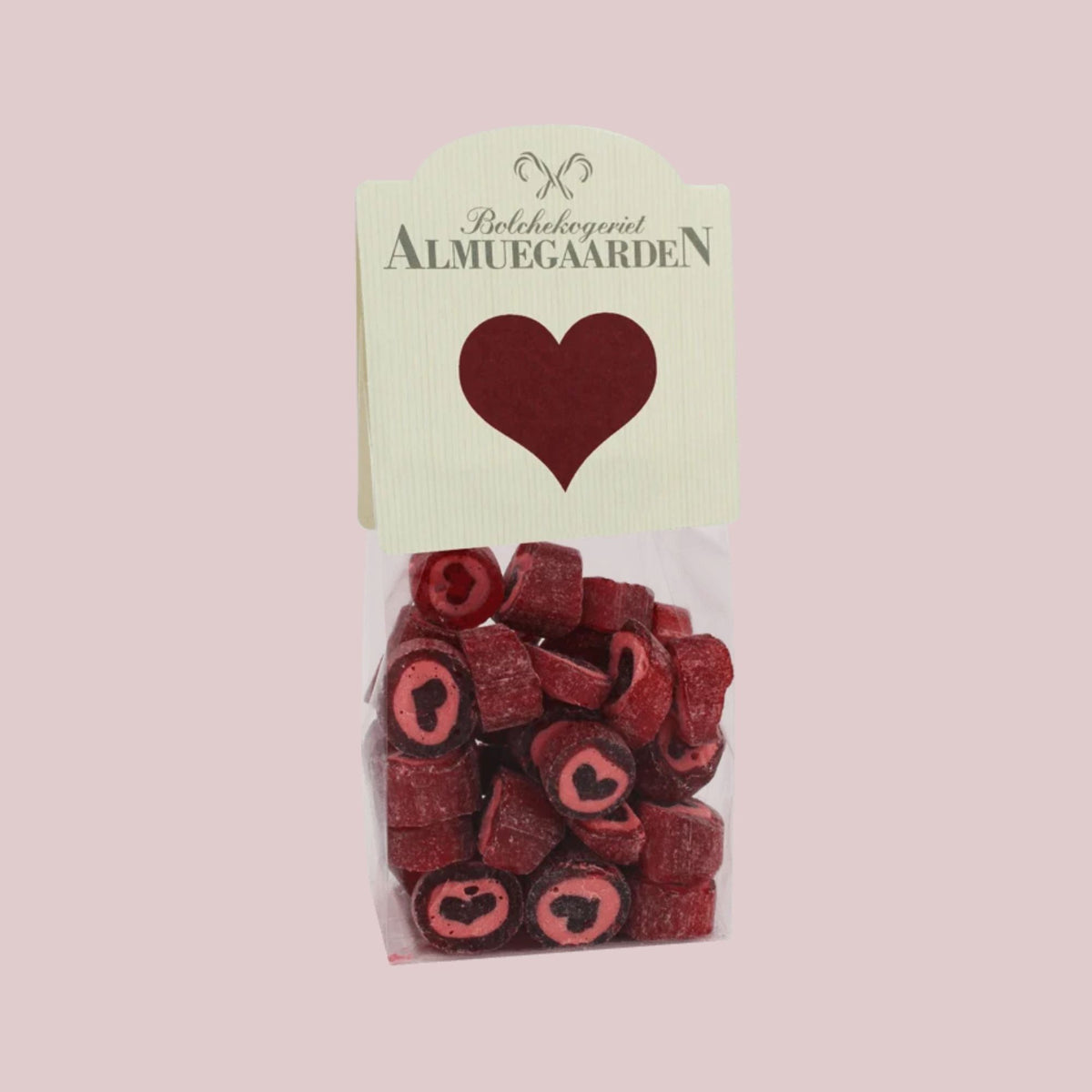 Hjertebolcher med kirsebær 110 g | Almuegaarden