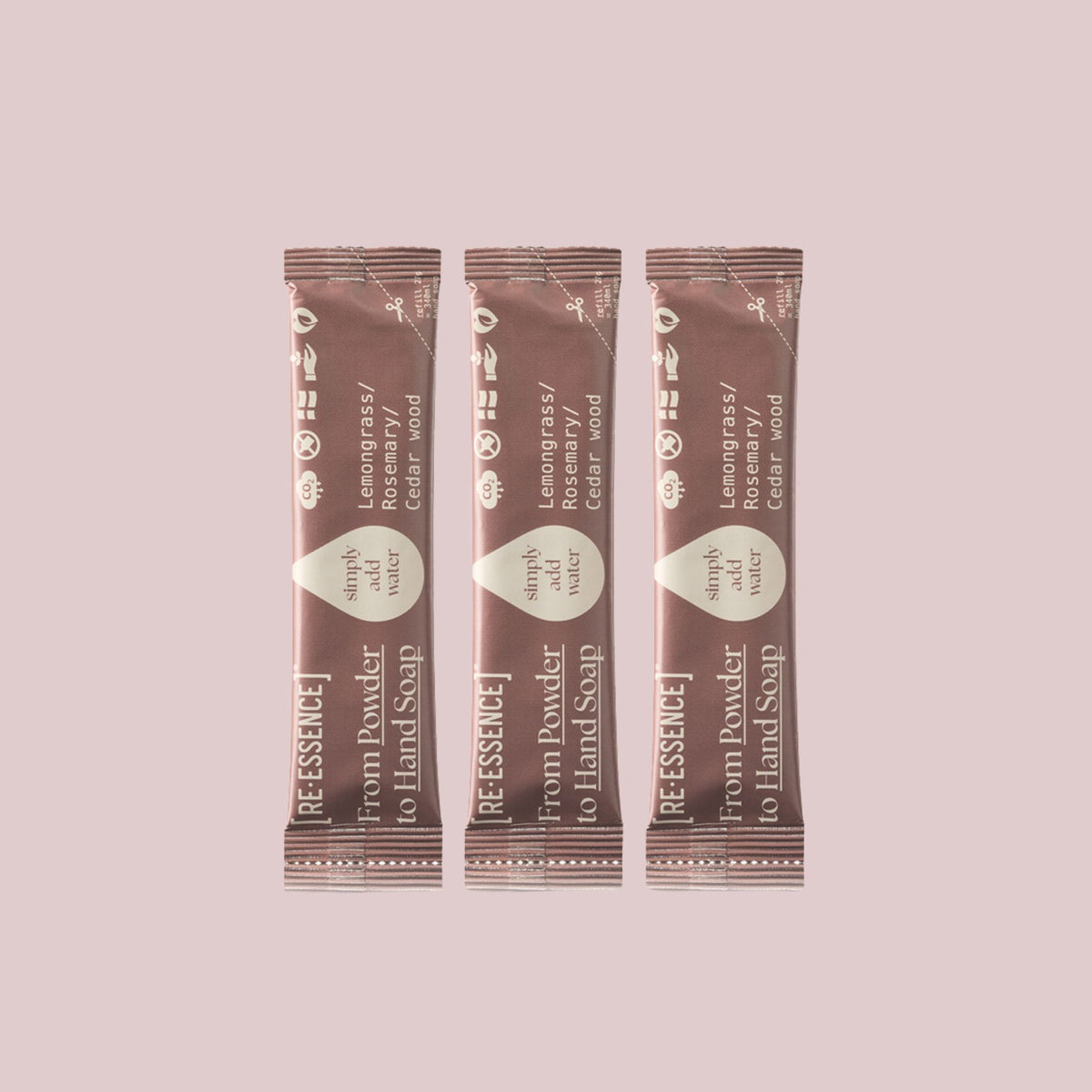 Re-Essence håndsæbe refill 3 stk. | Citrongræs & rosmarin