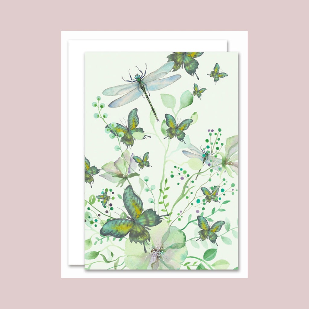 Foldet kort – Papillon Green Butterflies
