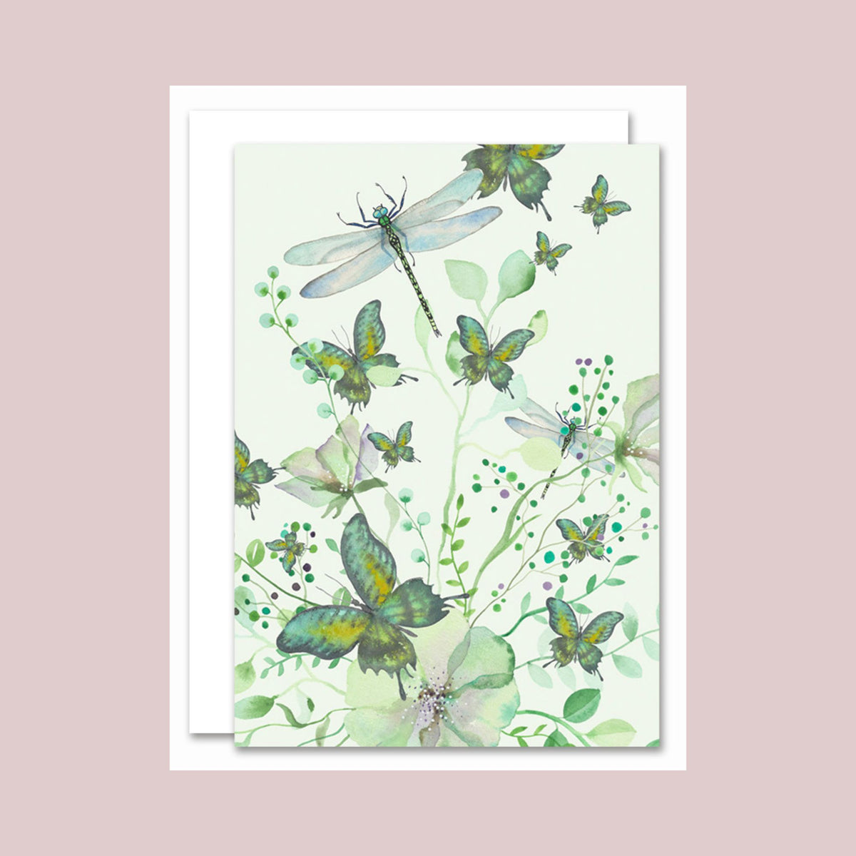 Foldet kort – Papillon Green Butterflies