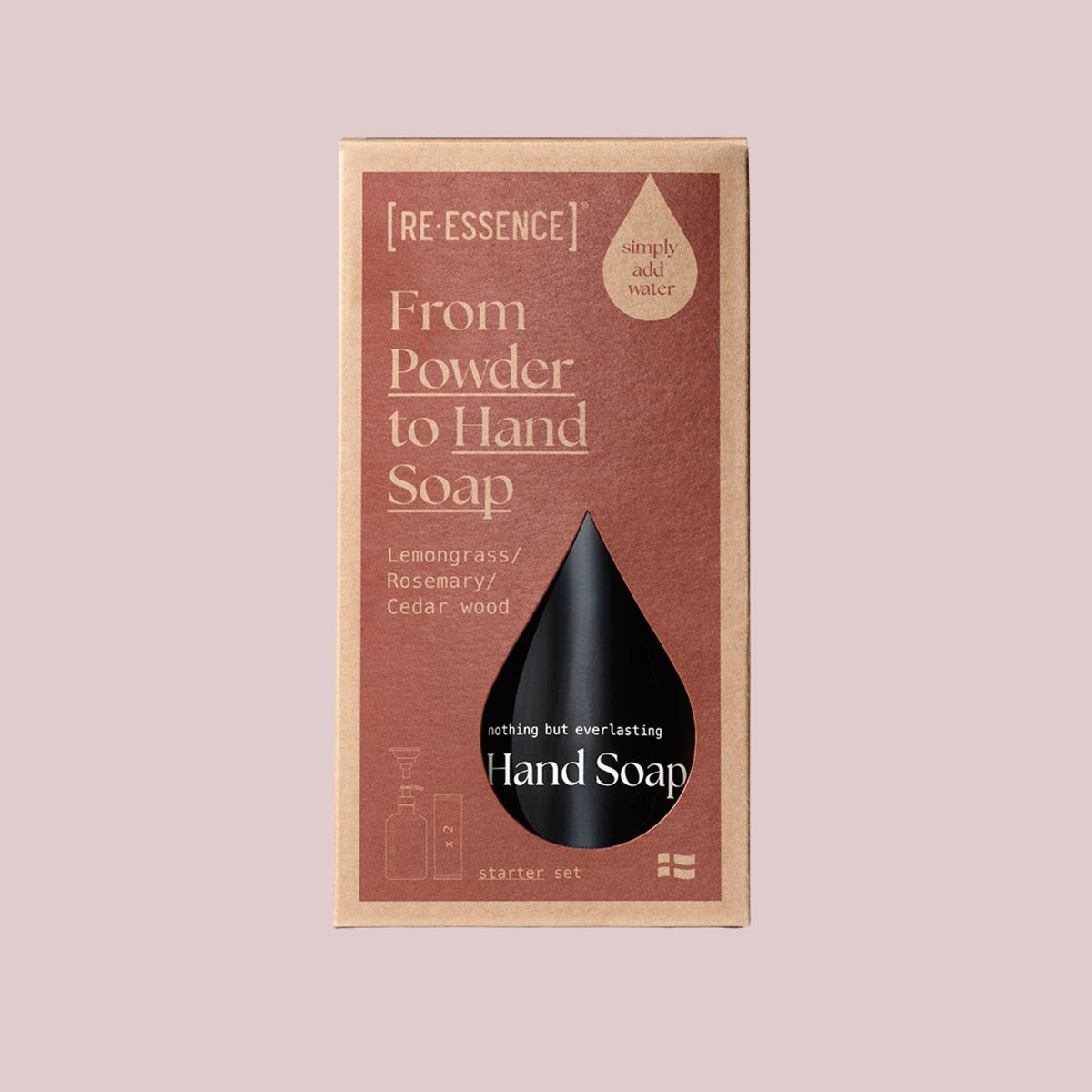 Re-Essence sæbedispenser + 2 refills | Citrongræs & rosmarin