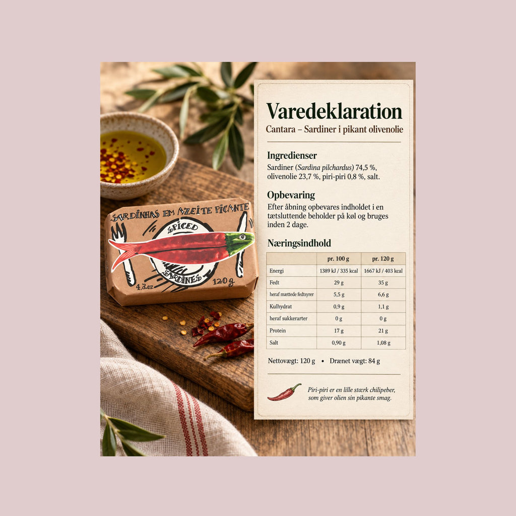 Cântara sardiner i pikant olivenolie 120 g