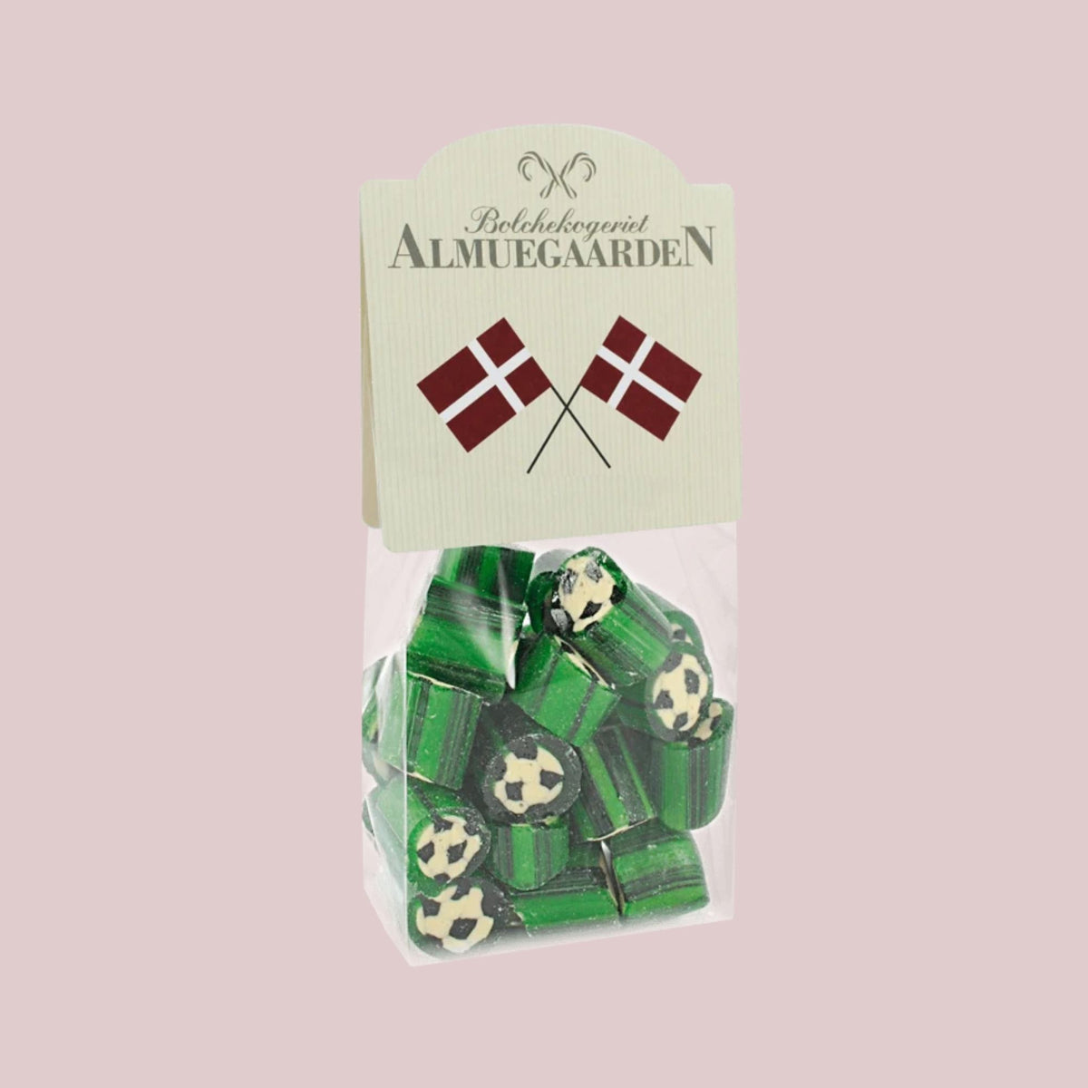 Fodboldbolcher med æble & salmiak 110 g | Almuegaarden