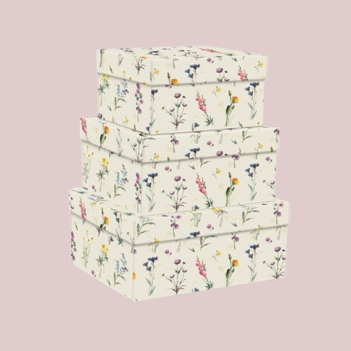 3 italienske gaveæsker – vilde blomster | Kartos