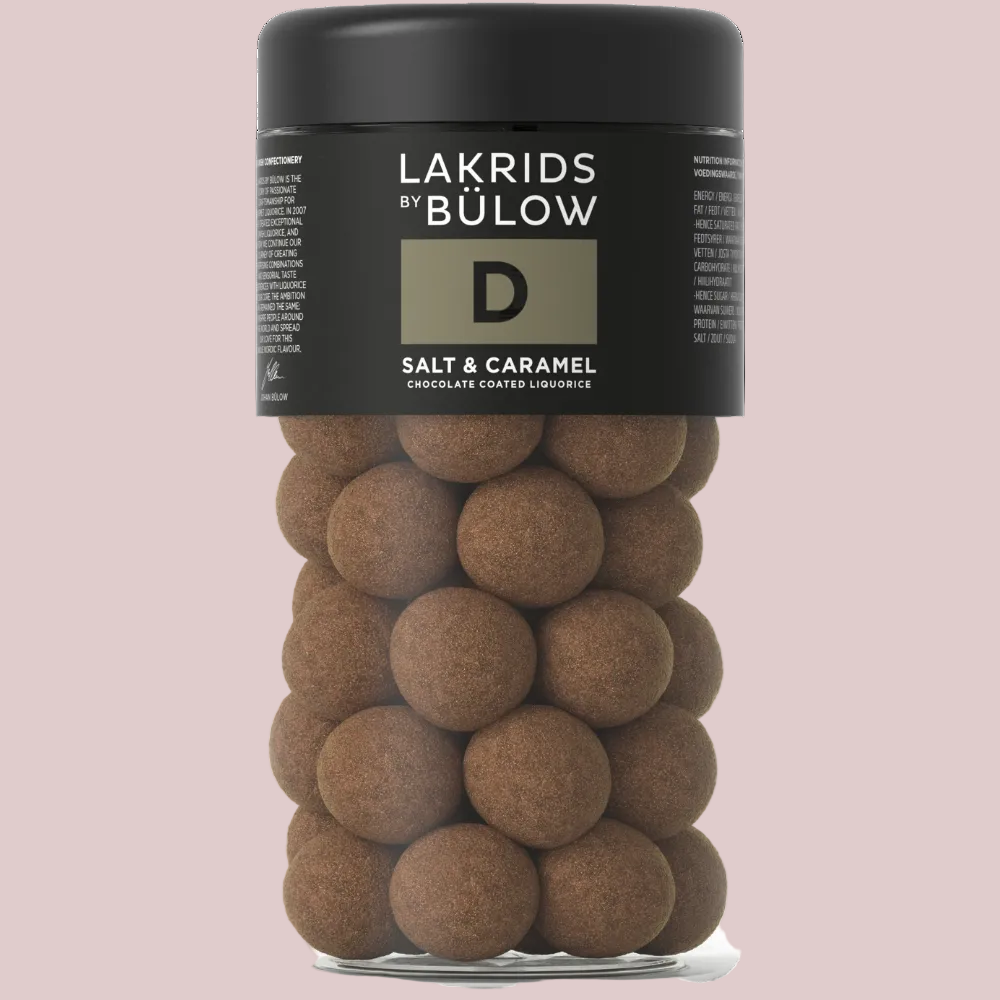 D Sød lakrids overtrukket med havsalt og dulce chokolade 270g, Lakrids by Bülow