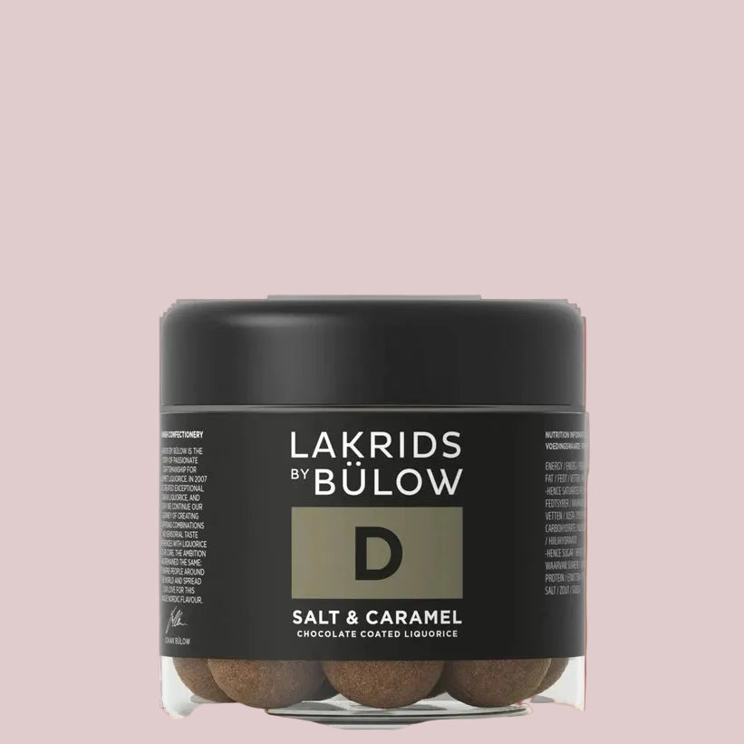 D Sød lakrids overtrukket med havsalt og dulce chokolade 115g, Lakrids by Bülow